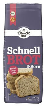 Bauckhof Schnellbrot-Backmischung 5-Korn glutenfrei 475g MHD 27.03.2024