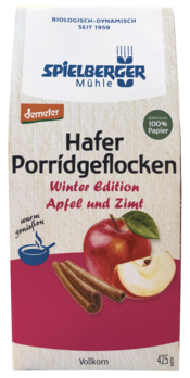 Spielberger Hafer Porridgeflocken Apfel Zimt Winteredition, demeter - 400g (Ware aus Produktionsüber