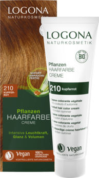 LOGONA Pflanzen-Haarfarbe Creme 210 kupferrot 150ml MHD 31.10.2021