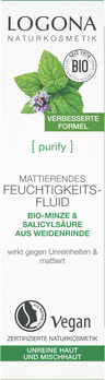 LOGONA PURIFY Mattierendes Feuchtigkeitsfluid Bio-Minze 30ml MHD 31.07.2024