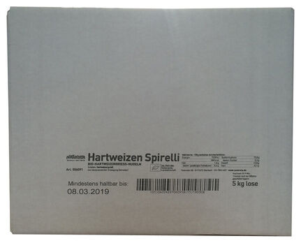 Naturata Hartweizen-Spirelli demeter, hell, lose 5kg MHD 09.11.2024