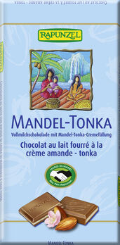 Rapunzel Vollmilch Schokolade Tonka-Mandel 100g MHD 31.12.2024